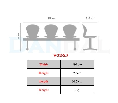 صندلی انتظار مدل SW315X3 - نیلپر