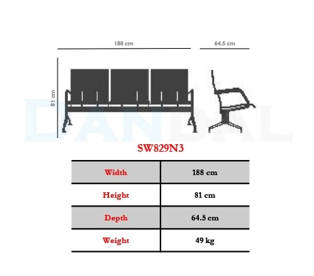 صندلی انتظار مدل SW829N3 - نیلپر