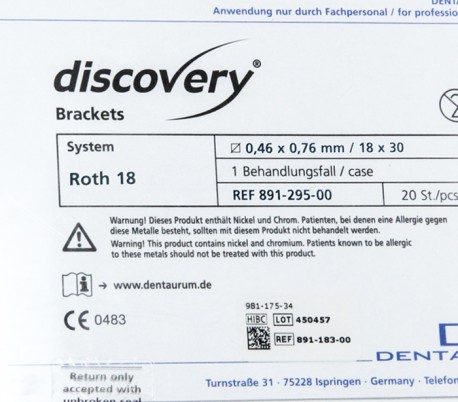 کیت براکت Roth 18 مدل Dentaurum - Discovery