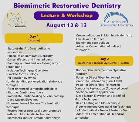 Biomimetic Restorative Dentistry (Lecture&Workshop) - 2021 Aug 12&13