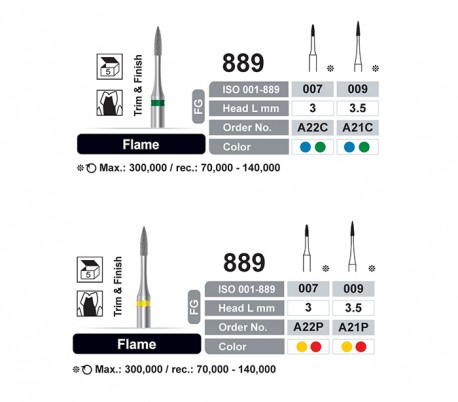 Dentalree - Diamond Burs - Flame Needle