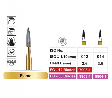 Dentalree - Finishing Burs - Pointed Flame - FG