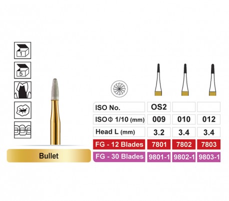 Dentalree - Finishing Burs - Bullet - FG