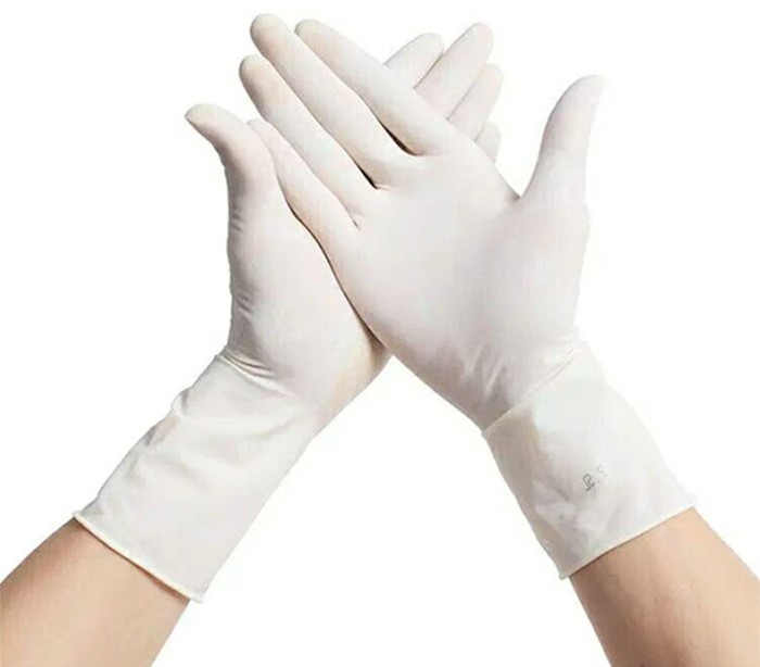 white marigold gloves