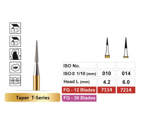 Dentalree - T-Series Burs - Tapered - FG