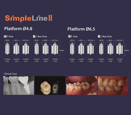 Dentium - SimpleLine II 50x Fixture + 50x Pre-Milled Abutment Prosthetic Package