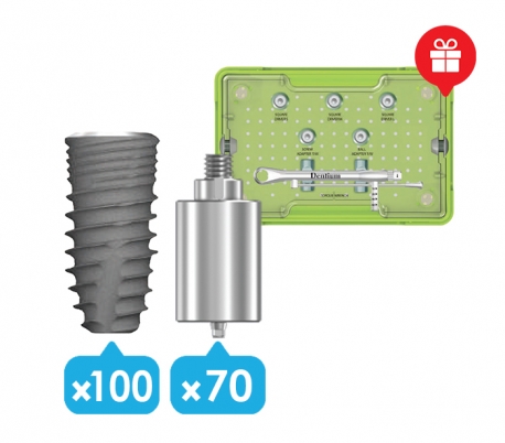 Dentium - NRLine 100x Fixture + 70x Pre-Milled Abutment Prosthetic Package