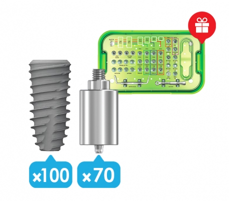 Dentium - SuperLine 100x Fixture + 70x Pre-Milled Abutment Surgical Package