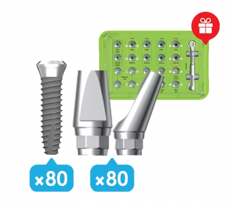 Dentium - SimpleLine II 80x Fixture + Abutment Surgical Package