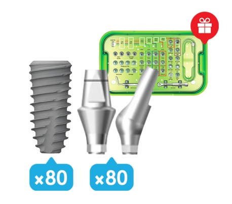 Dentium - SuperLine 80x Fixture + Abutment Surgical Package