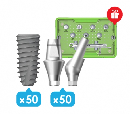 Dentium - SuperLine 50x Fixture + Abutment Prosthetic Package