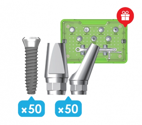 Dentium - SimpleLine II 50x Fixture + Abutment Prosthetic Package