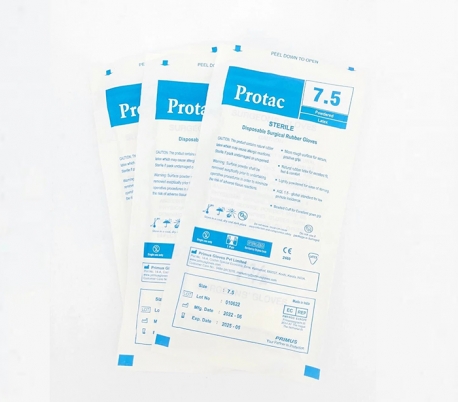 دستکش جراحی لاتکس کم پودر Primus Gloves - Protac