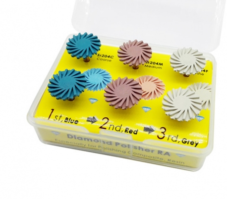 ZT Dental - Spiral Wheel Polisher Kit 3 Color 6pcs