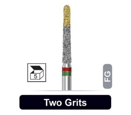 Dentalree - Two Grit Diamond Burs - Round End Taper - FG