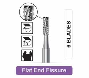 Dentalree - Carbide Burs - X-Cut Flat End Cylinders - FG