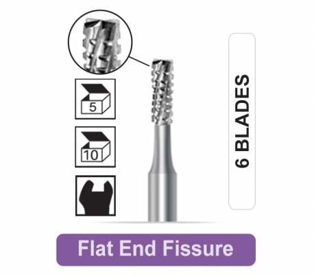 Dentalree - Carbide Burs - X-Cut Flat End Cylinders - FG