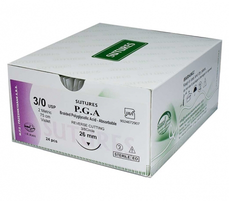 نخ بخیه 3/0 ویکریل (PGA) 75 سانتی متری - Sutures