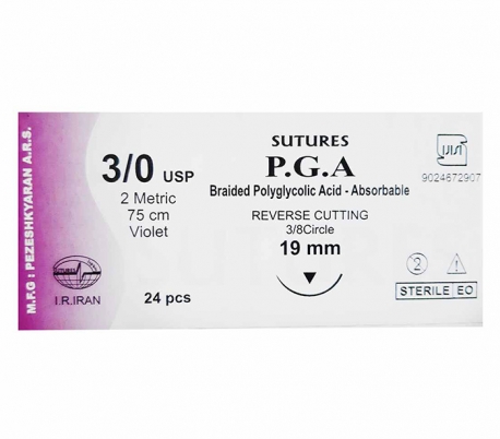 نخ بخیه 3/0 ویکریل (PGA) 75 سانتی متری - Sutures