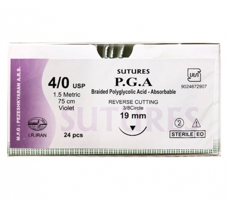 نخ بخیه 4/0 ویکریل (PGA) 75 سانتی متری - Sutures