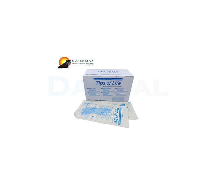 Supermax - Tips of Life Powdered Surgical Gloves