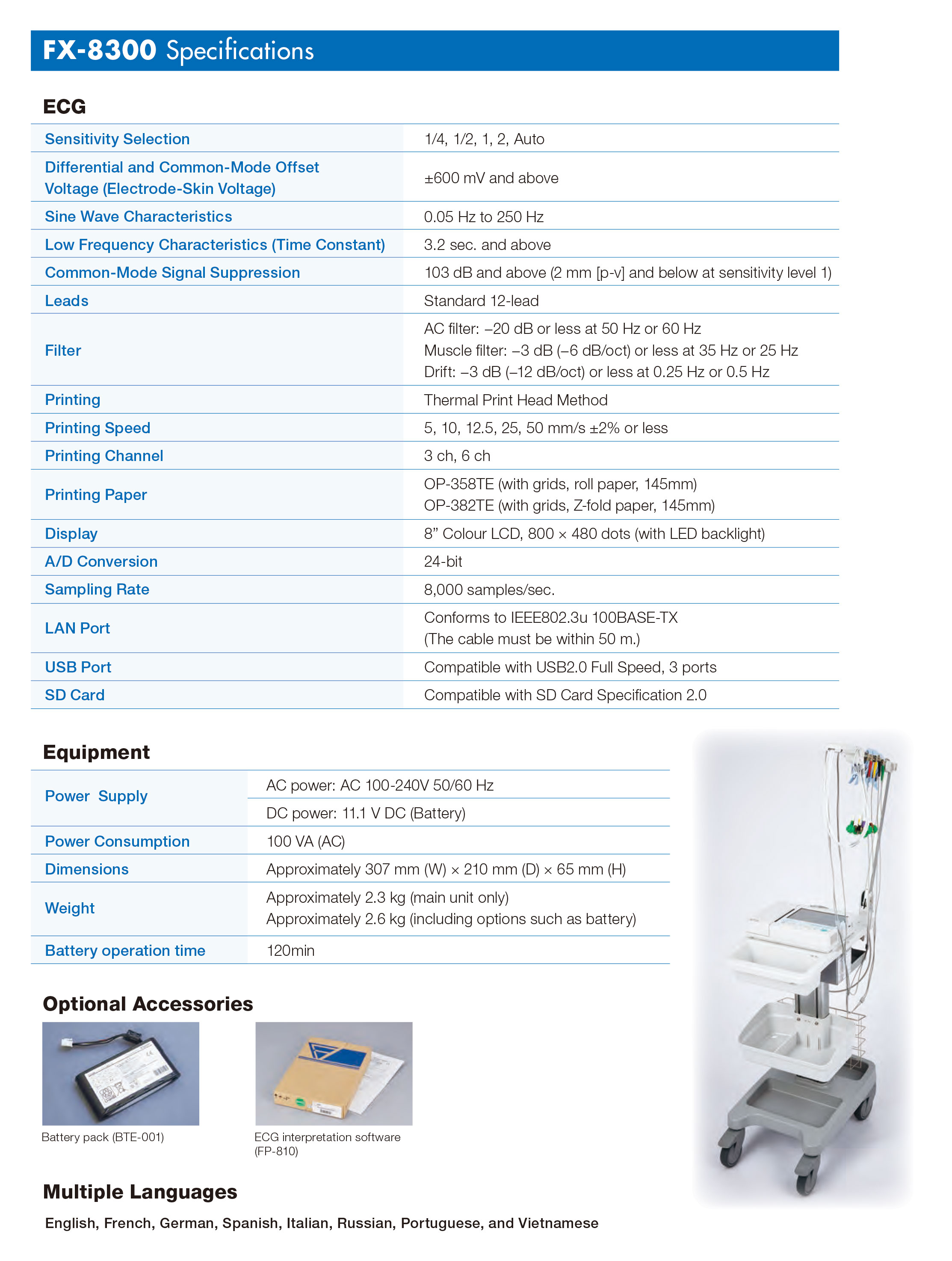 Fukuda Denshi - Electrocardiograph CardiMax FX-8300