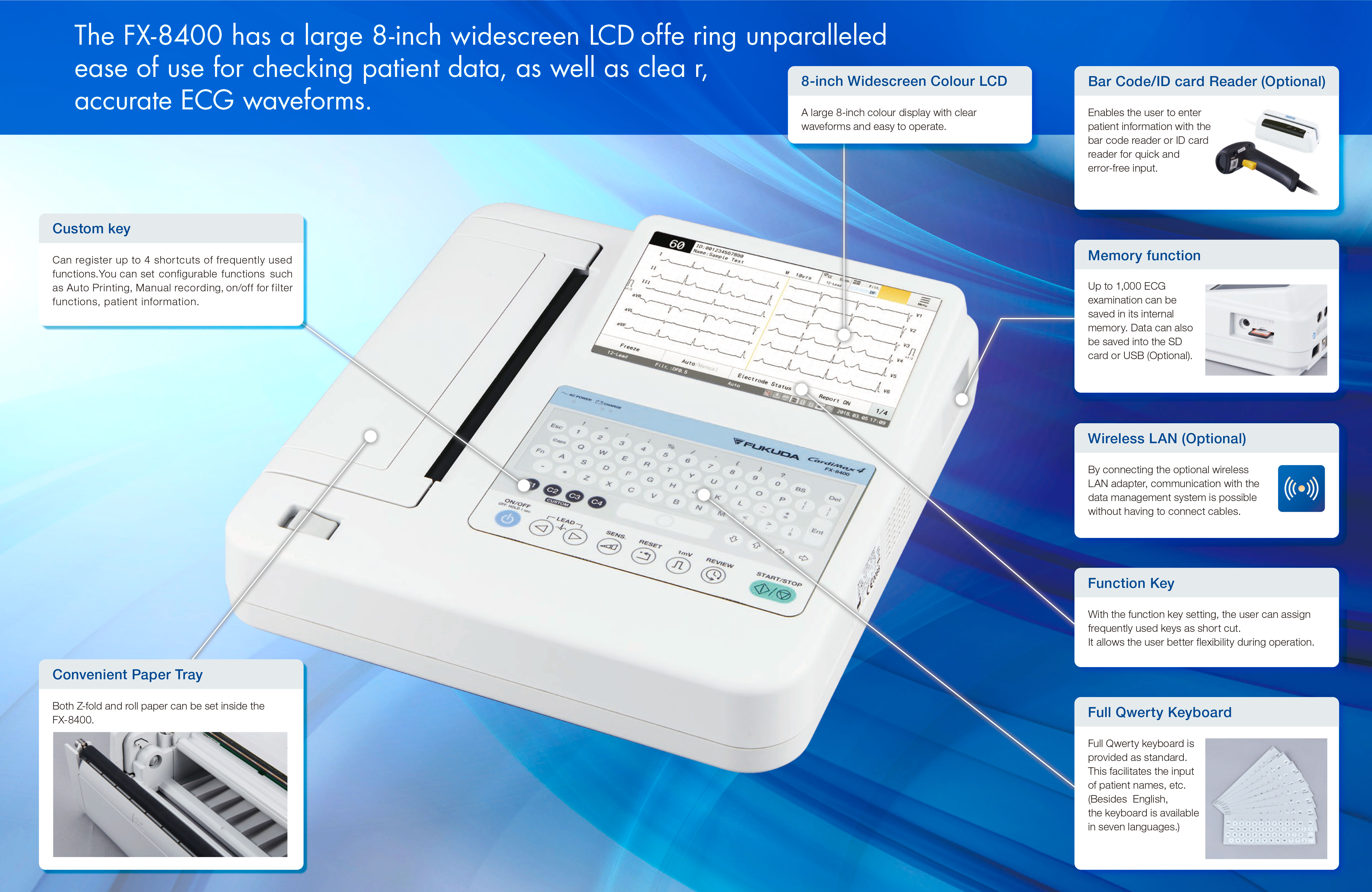 دستگاه الکتروکاردیوگرافی  Fukuda Denshi - CardiMax FX-8400