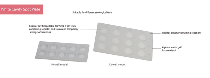  White Serology Cavity Spot Plate