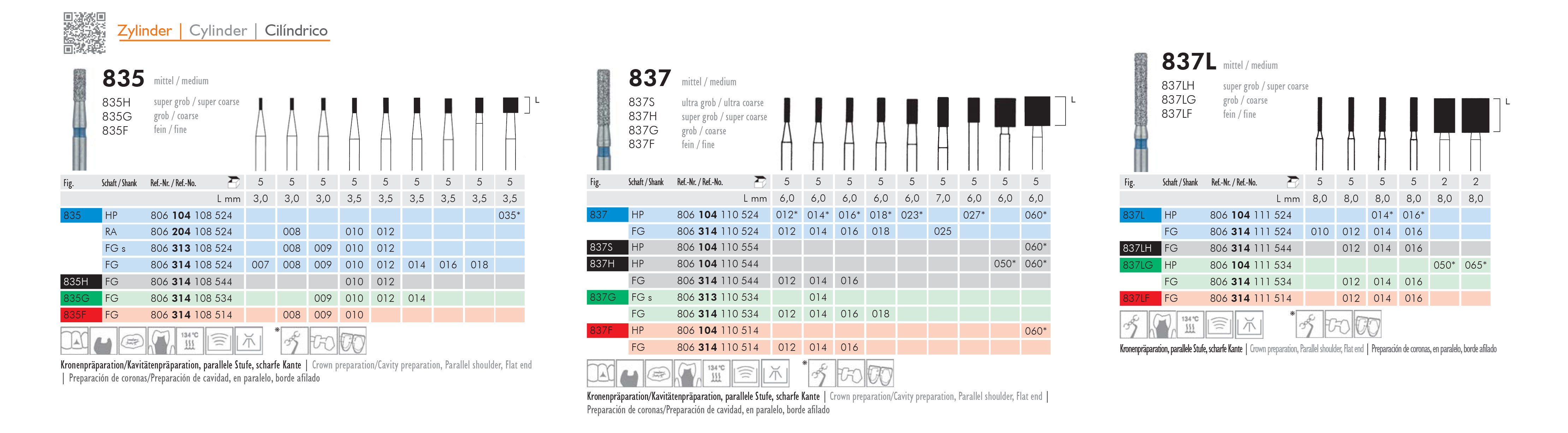 meisinger cylinder diamond burs