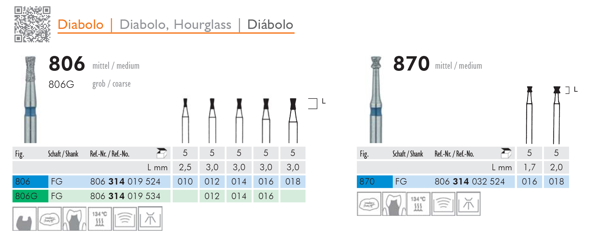 Meisinger Diabolo Hourglass Burs