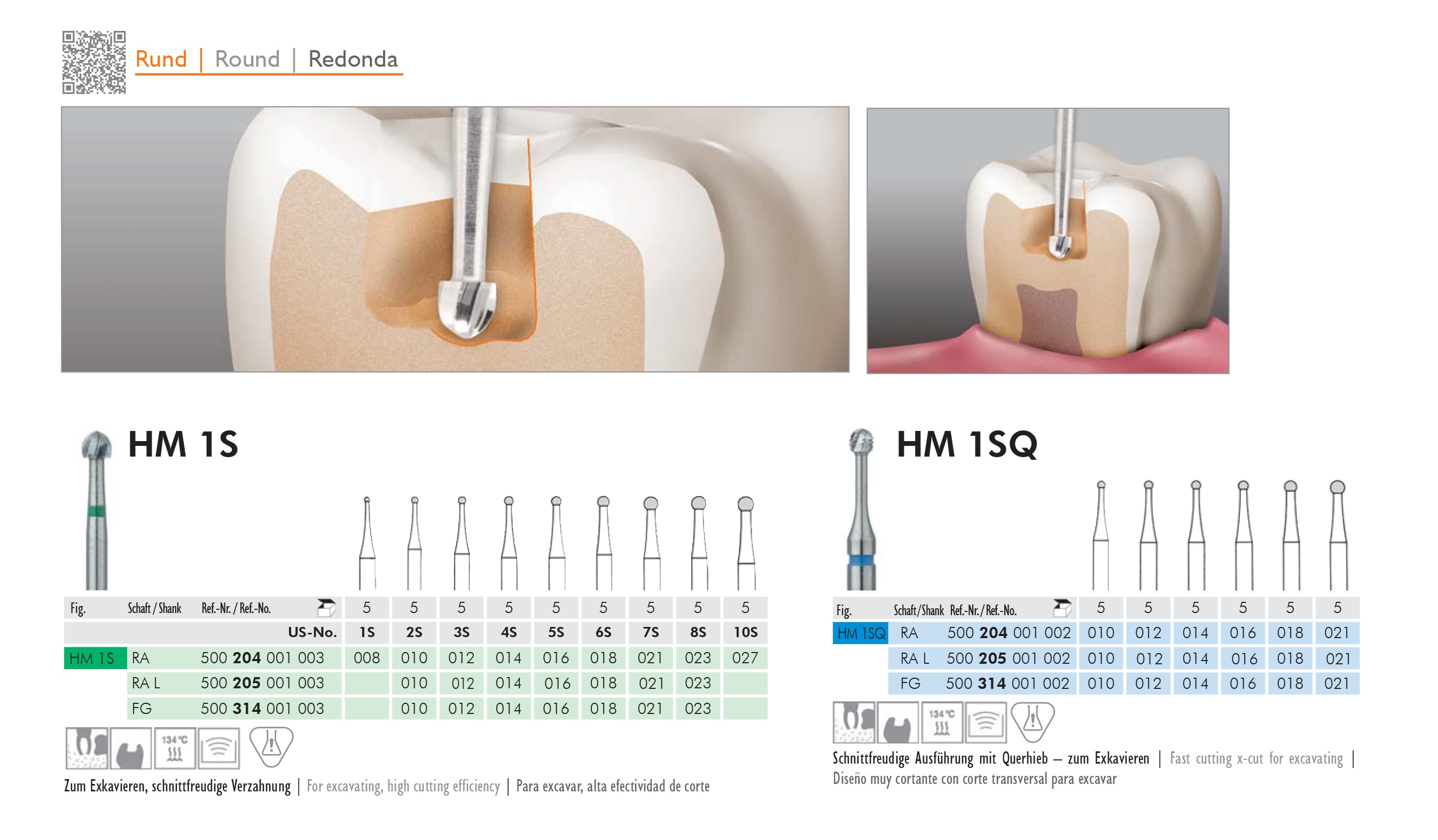 HM1S-RAL Operative Carbide Bur, Special Fluting Round, US#1S