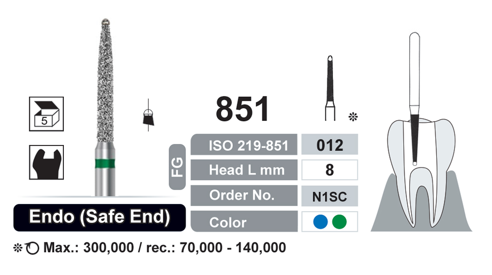 dentalree 851 safe end endo burs