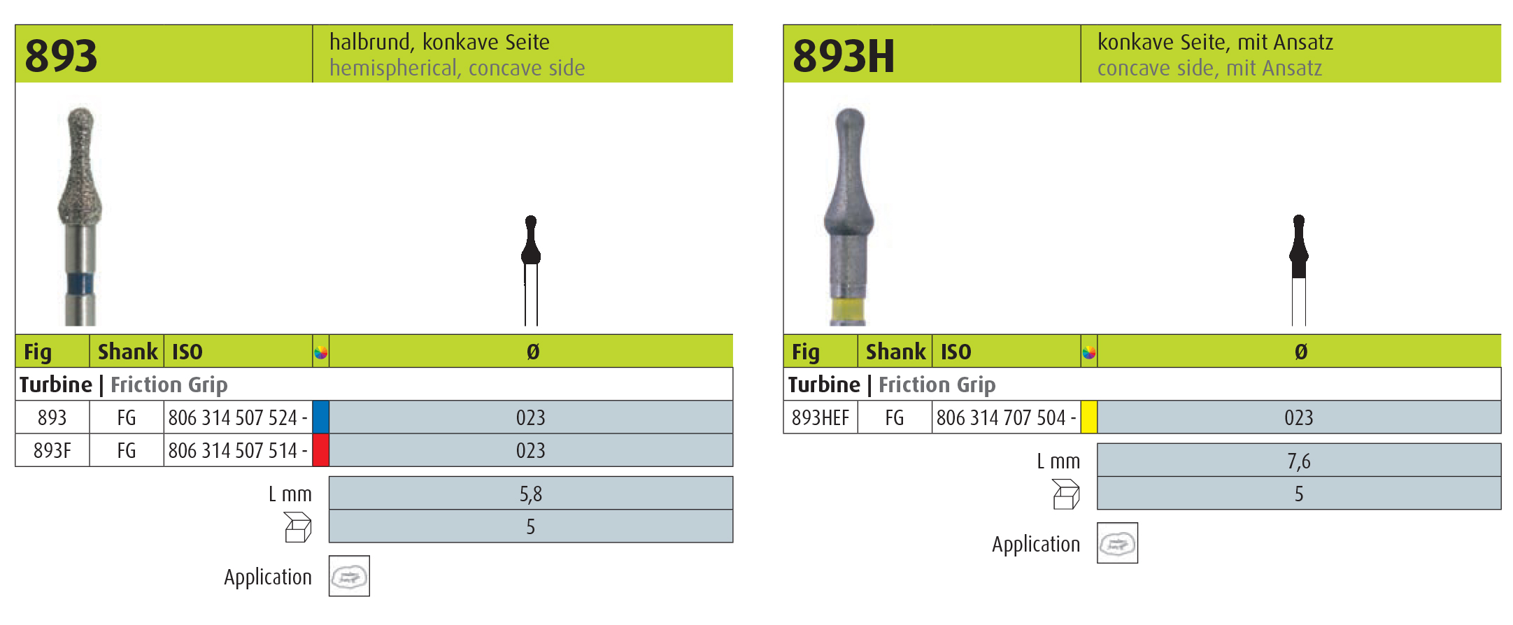 jota concave side burs 893, 893h