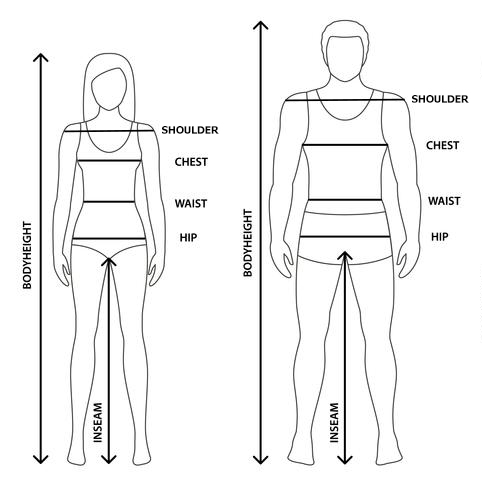 Man And Women Sizes Measurements