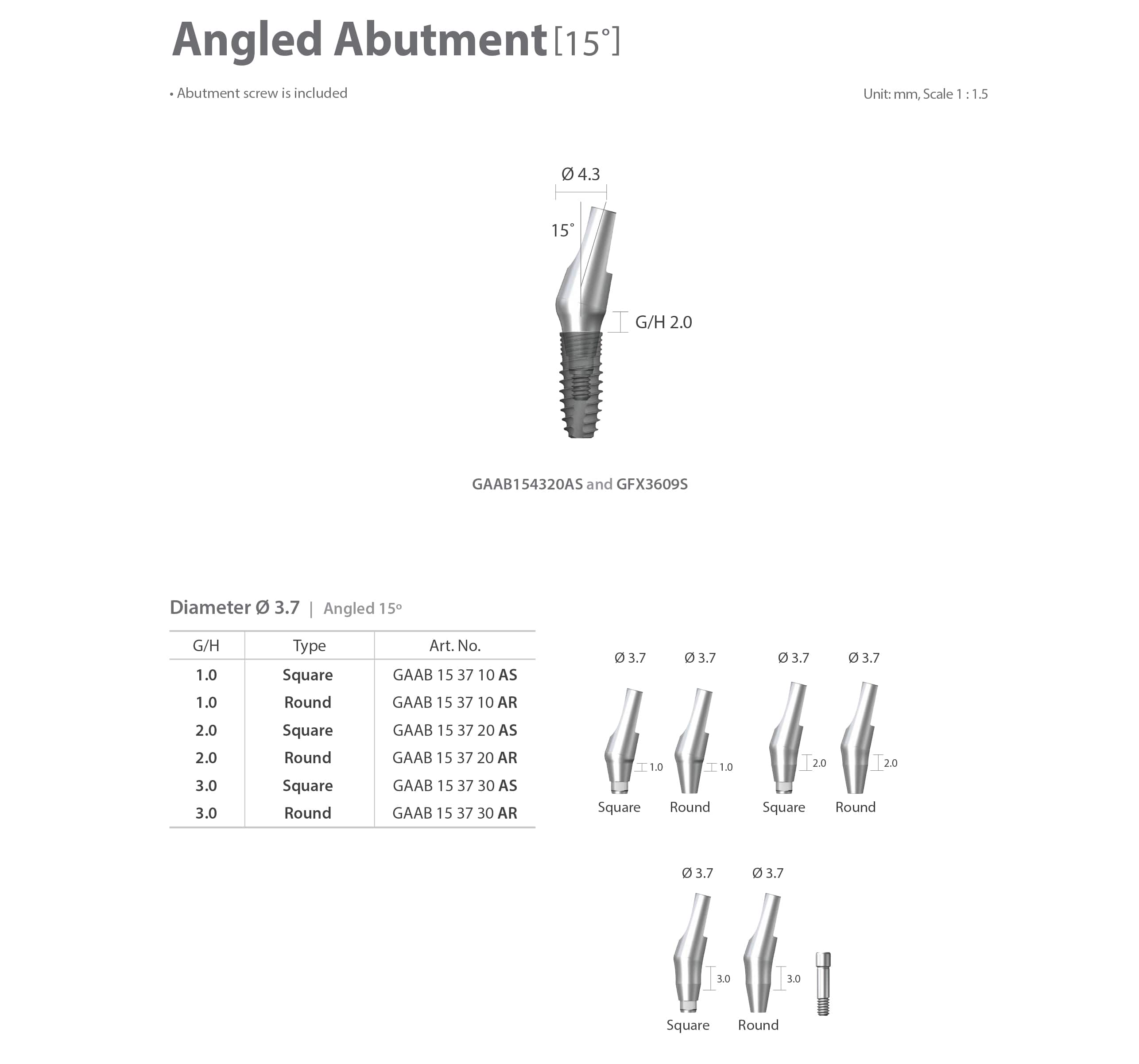 dentium nr line 15 degree angled abutment