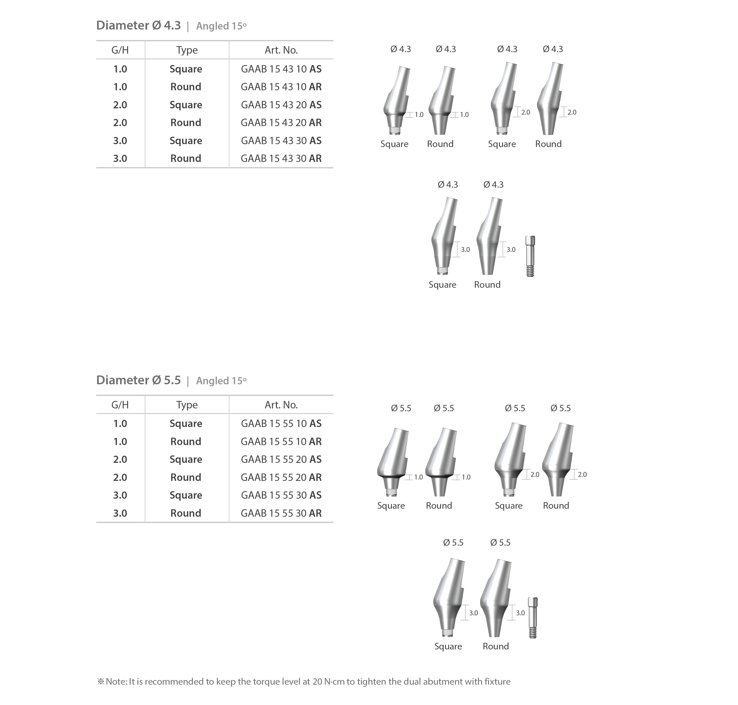 dentium nr line 15 degree angled abutment