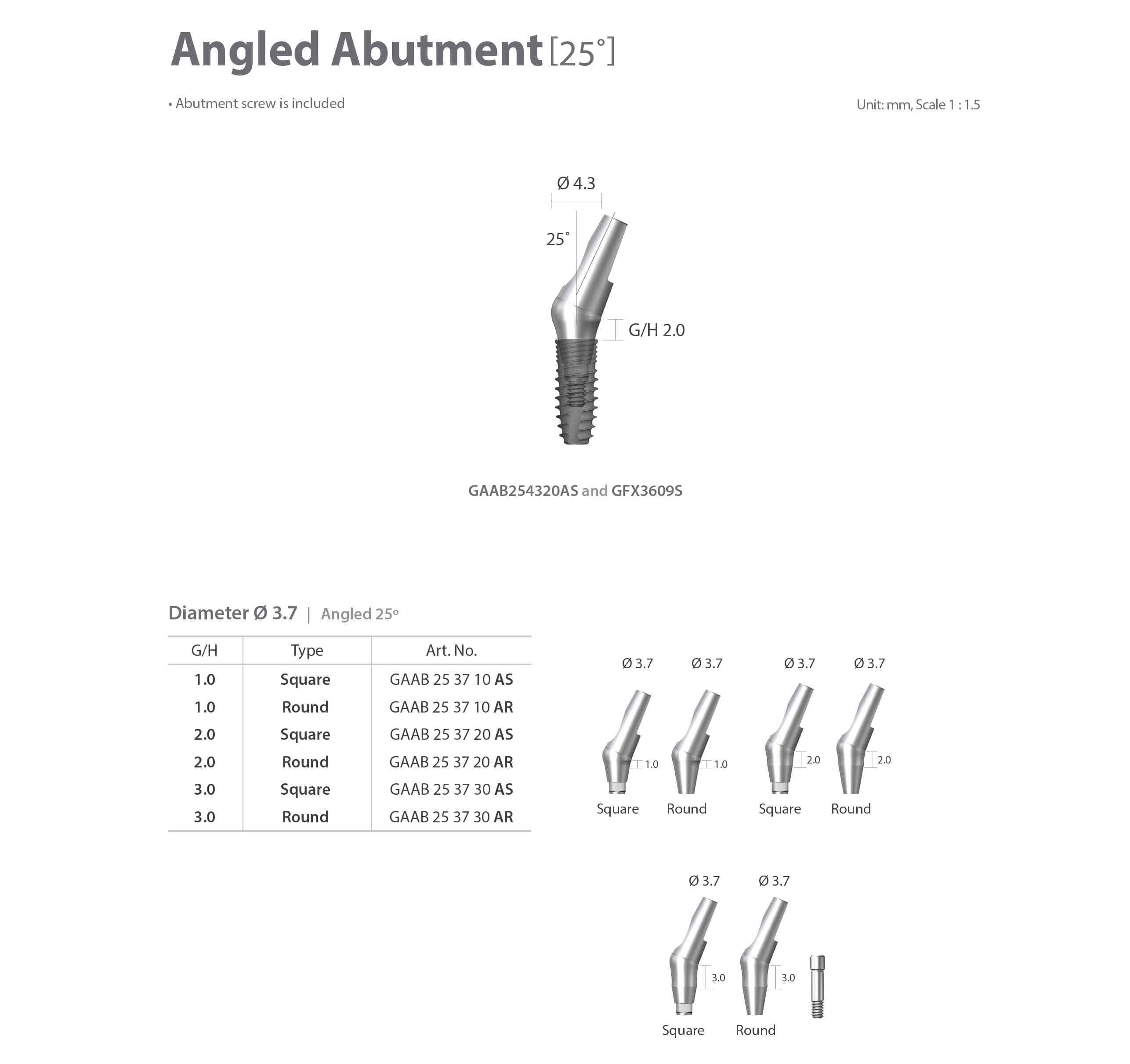 dentium nr line 25 degree angled abutment