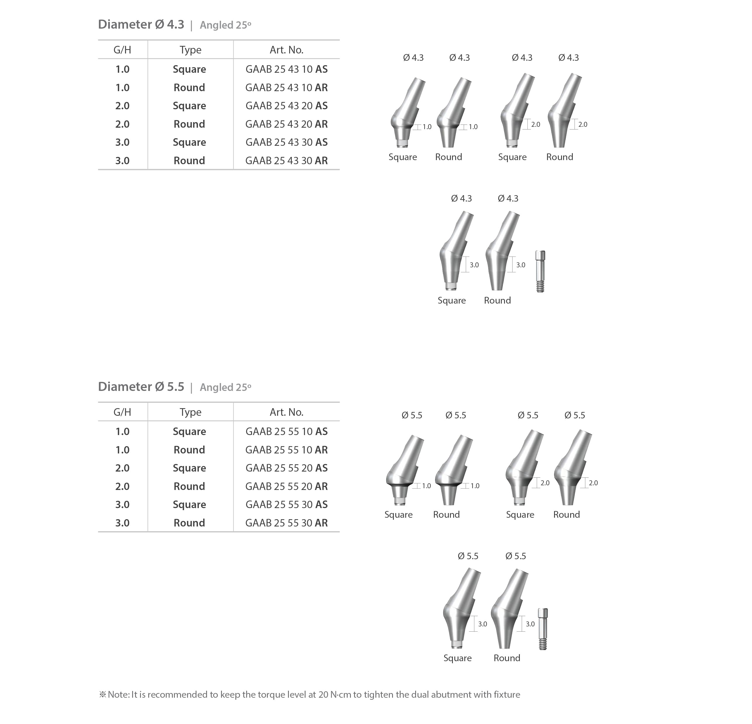 dentium nr line 25 degree angled abutment