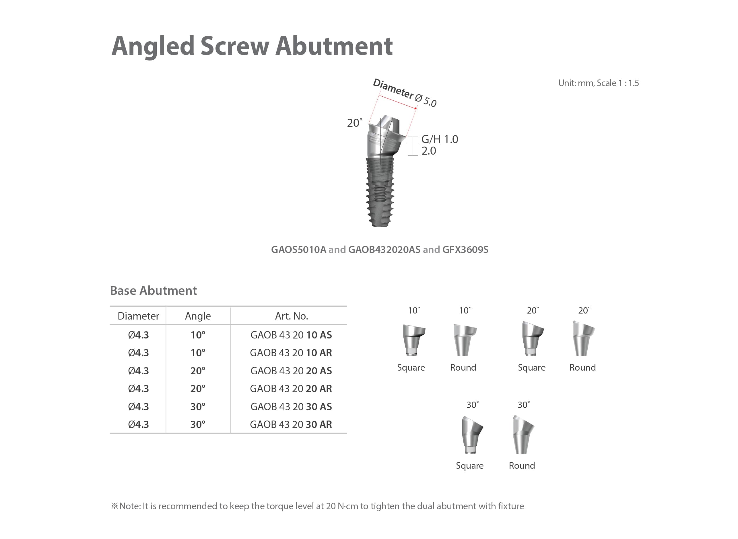 dentium nr line angled screw abutment base abutment