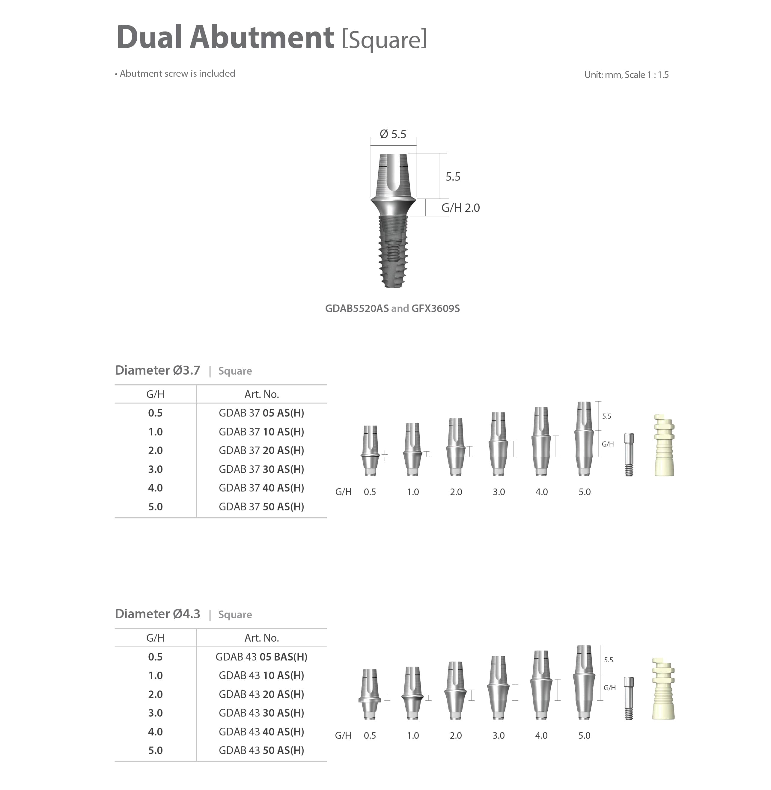 dual abutment nr line dentium