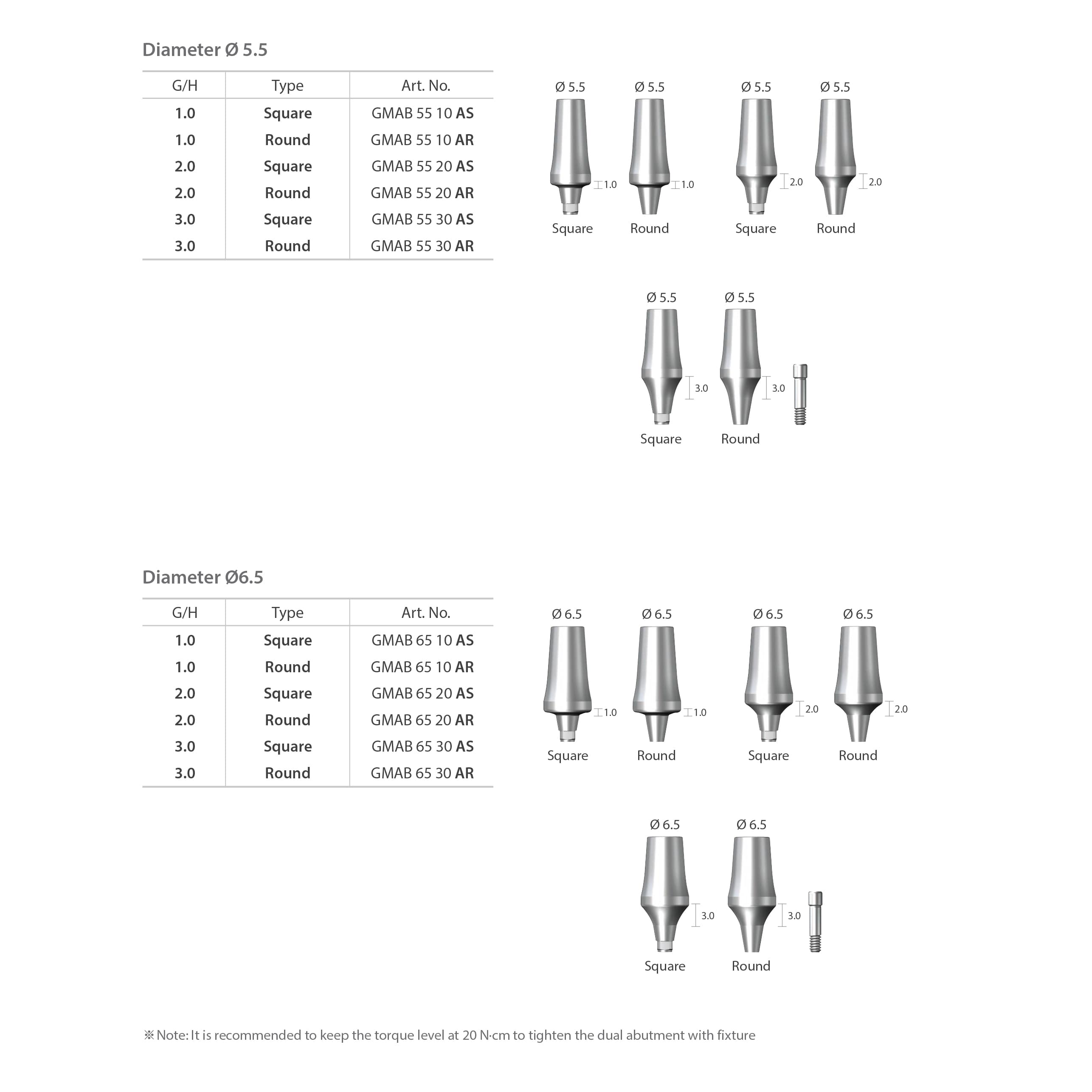 dentium nr line square dual milling abutment