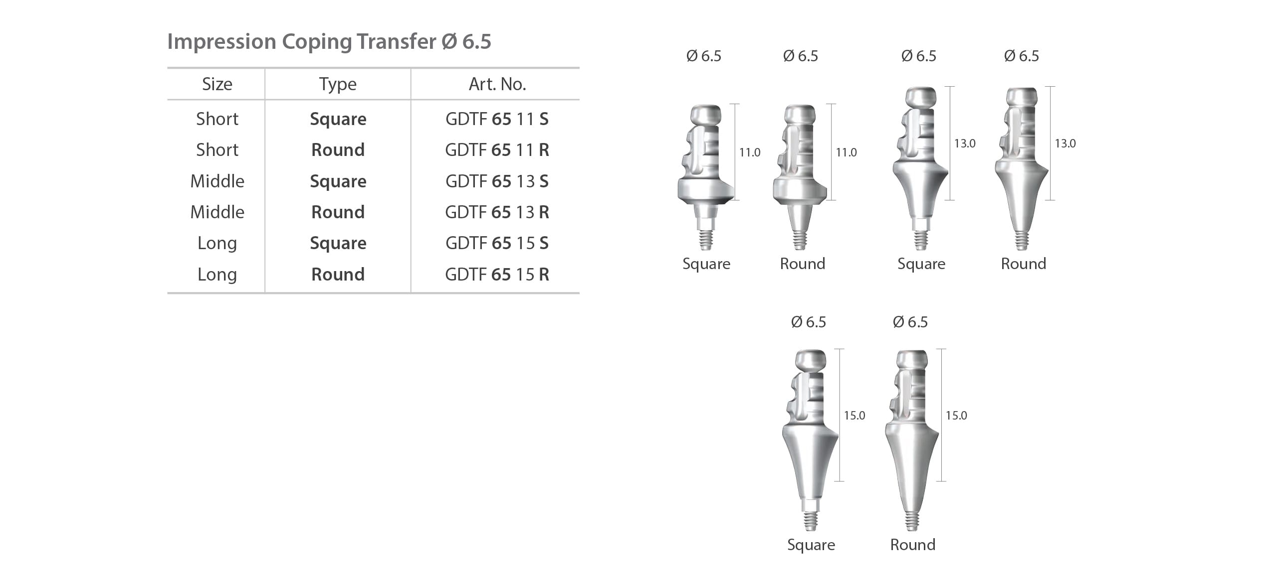 dentium nr line fixture level impression coping pick-up