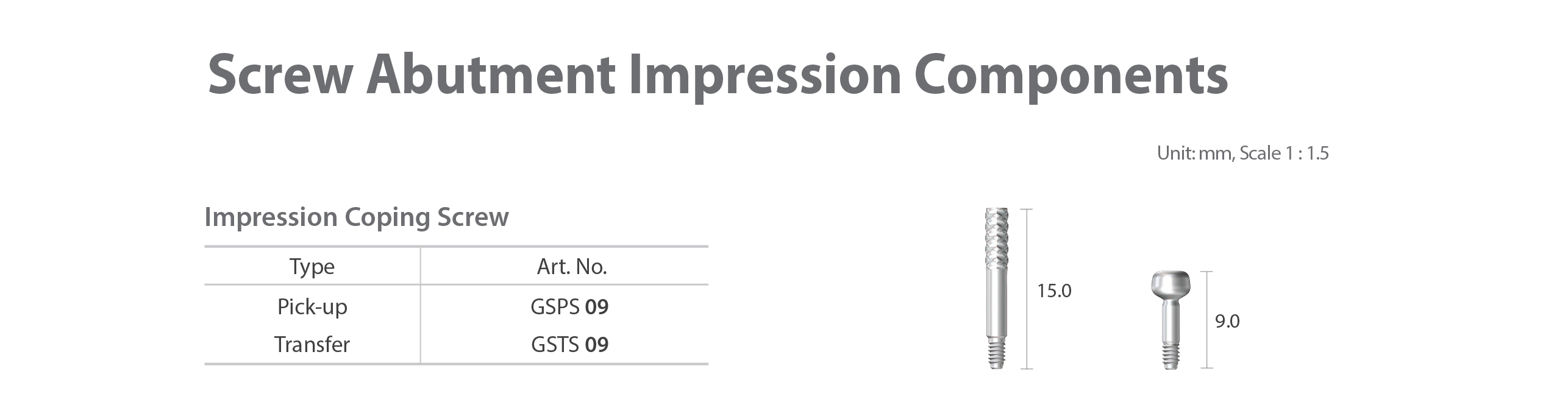 dentium screw abutment Impression Coping Screw