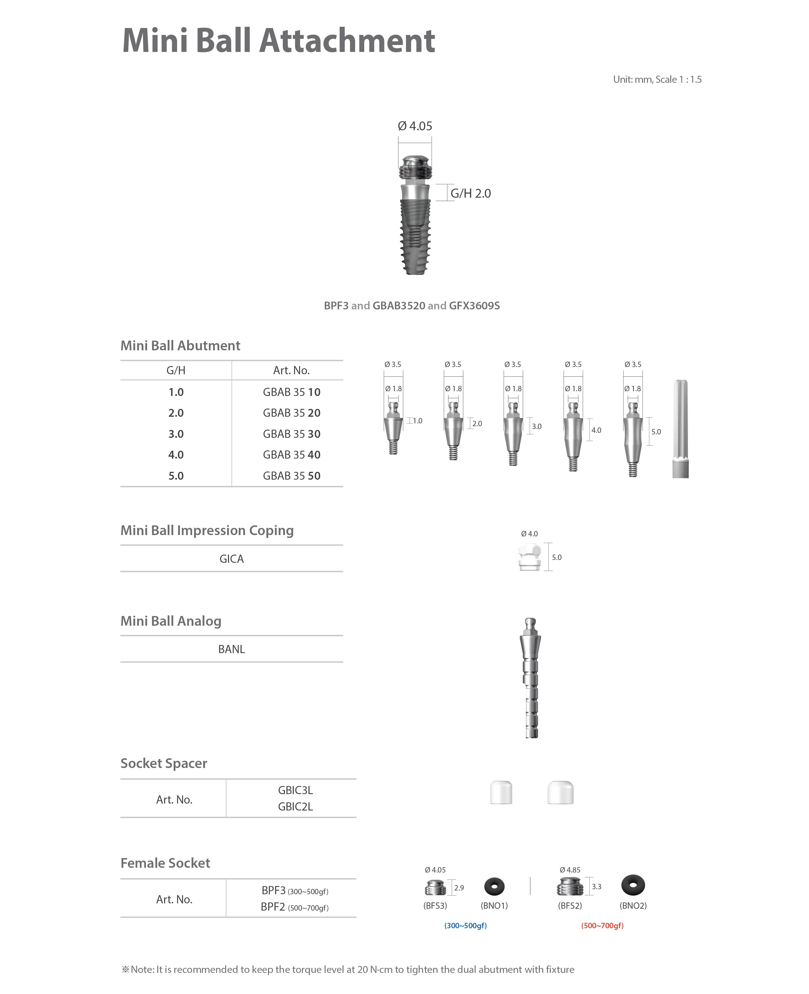 dentium nr line mini ball abutment