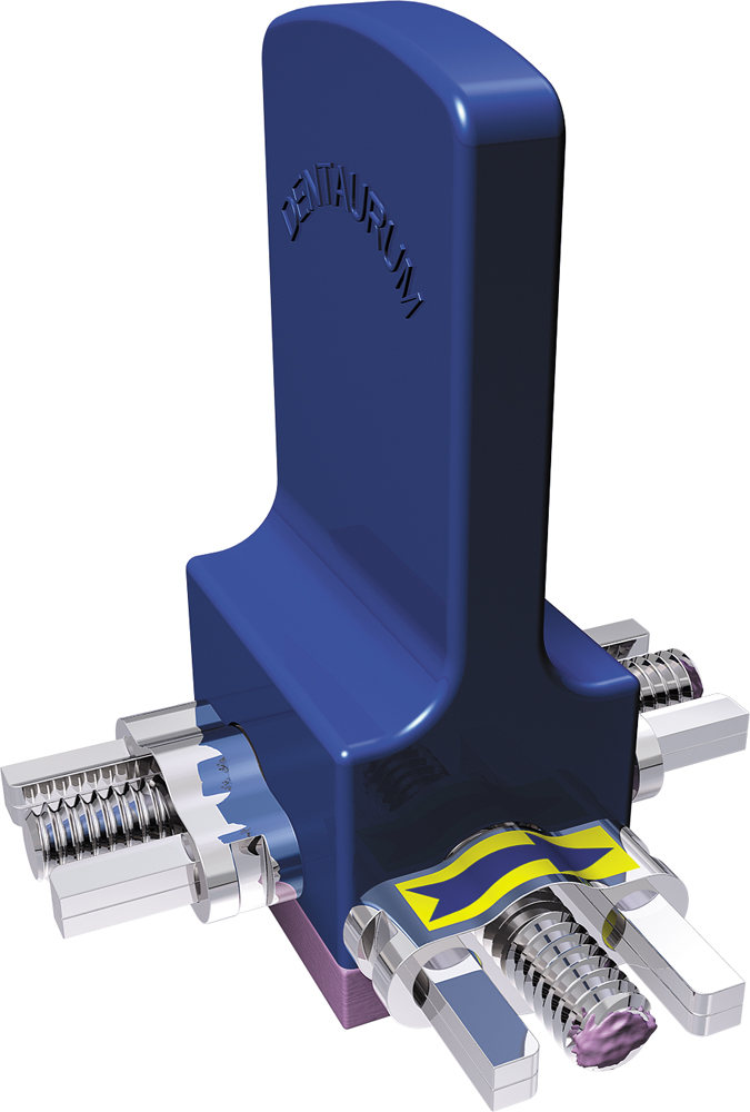 Three dimensional screw acc. to Bertoni, two movements, Stainless Steel