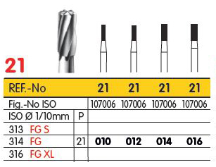 DiaTessin - Carbide Burs - Flat End Cylinders